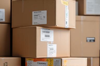 An organized stack of moving boxes, demonstrating efficient packing